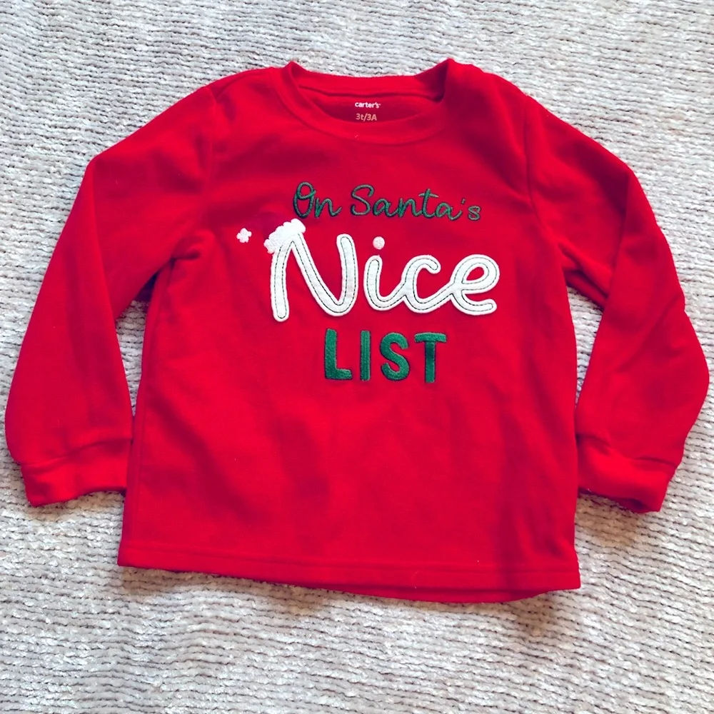 Christmas Fleece‎ Pajama Set Santa Milk Cookie Nice List XMas Eve 3T
